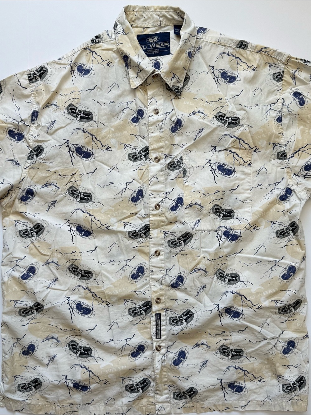 🔴WU-WEAR SHIRT SIZE 2XL WU-TANG BUTTON UP RARE 90’s RZA GZA
